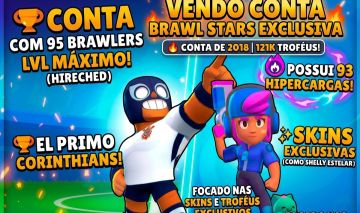 CONTA RARA DE 2018 - 122.000 TROFEUS - SKINS UNICAS- PARA SAIR HOJE-TODOS BRAWL