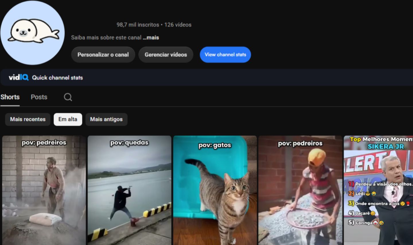 CANAL YOUTUBE não monetizado ( 100K) + CONTA TIKTOK (47K) VÍDEOS POV SEG REAIS