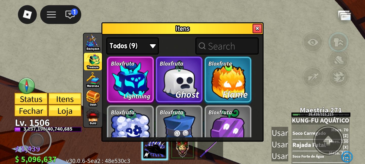CONTA BLOX FRUITS LEVEL 1506 | T-REX USER (MAESTRIA 207) | SEA 3 DESBLOQUEADO |