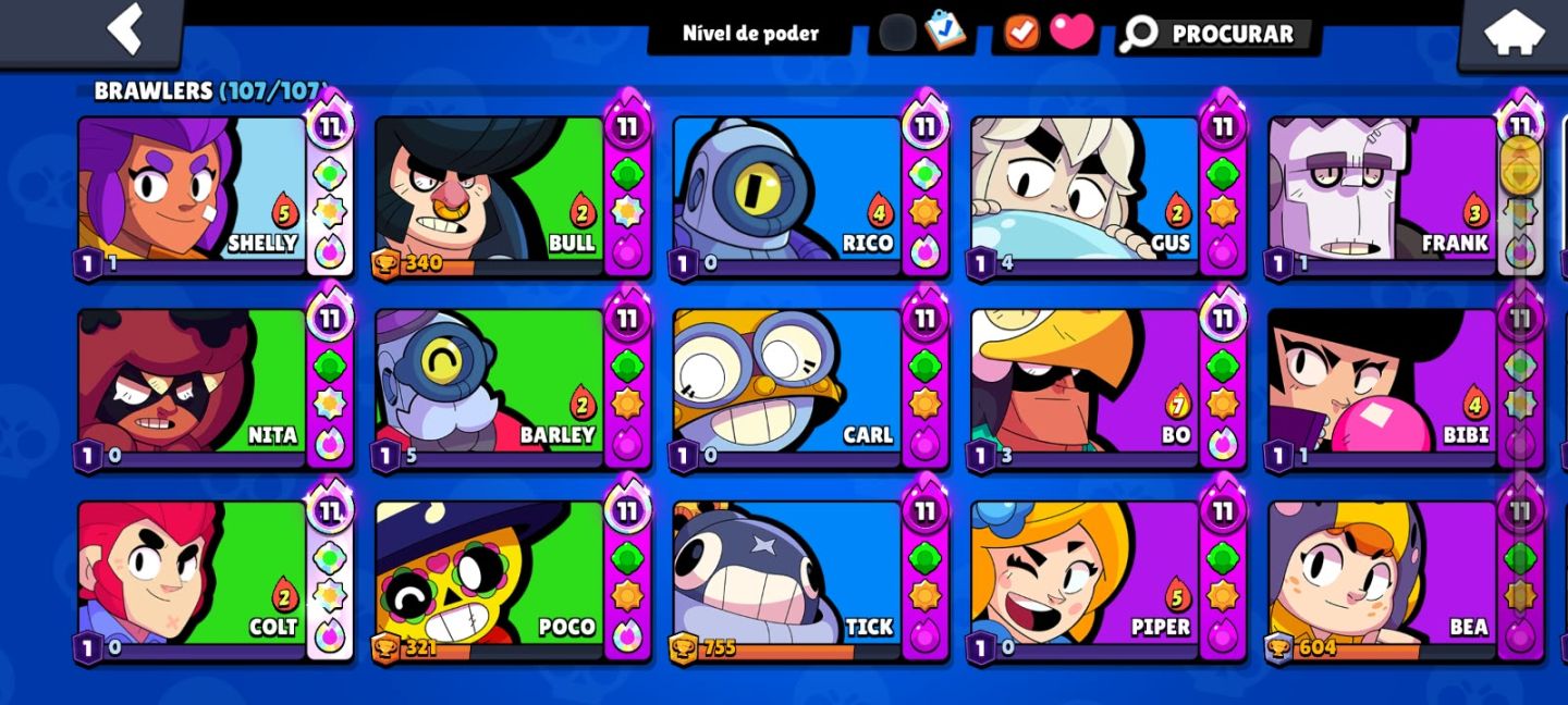 Conta brawl stars,55k trofeus,mtas skins,lendario e fama saturiana 1