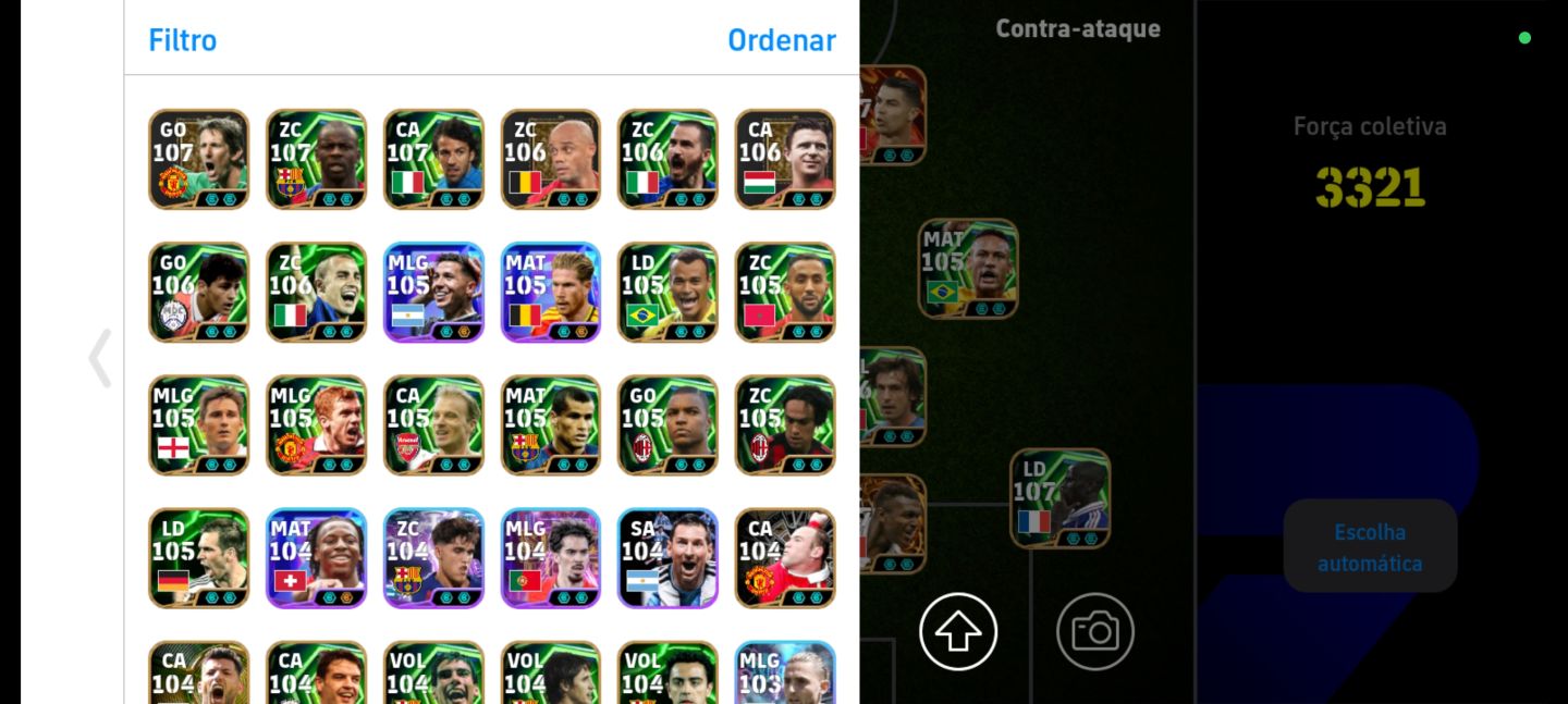 Conta eFootball Mobile completa+3335 Força. Melhores jogadores Meta cada Posição