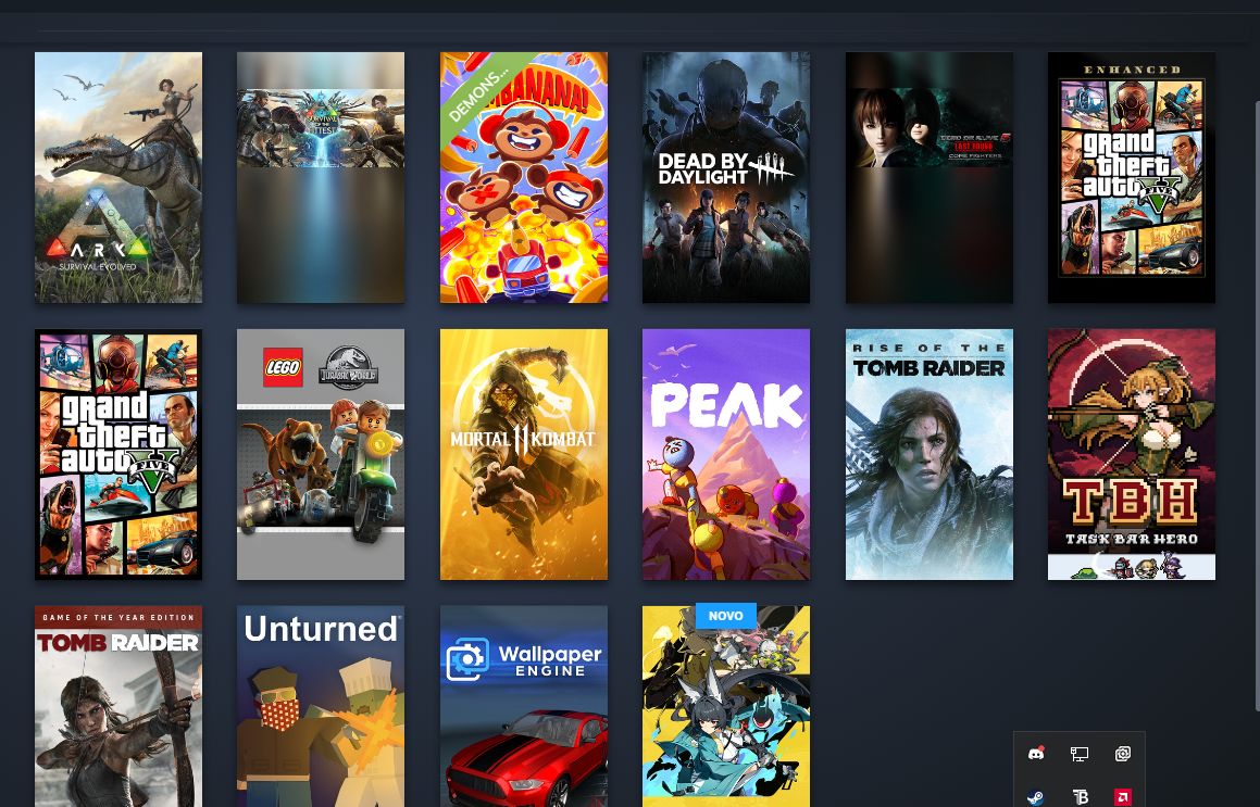 CONTA STEAM COM GTA 5, PEAK, ARK, DEAD BY DAYLIGHT, LEGO E WALLPAPER ENGINE
