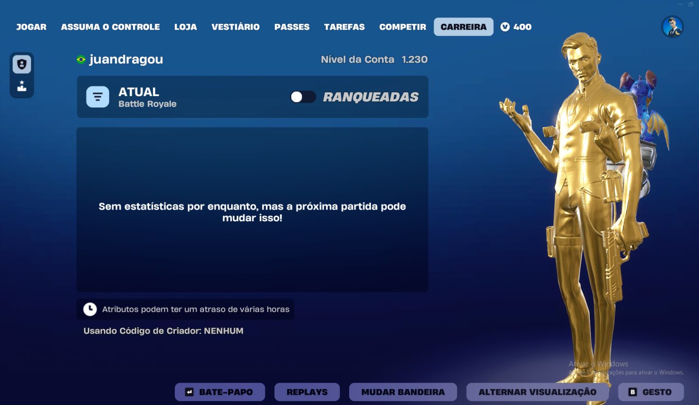 Conta OG fortnite cap 1 season 2, lv 1250, 128 skins. conjunto fundador + mako