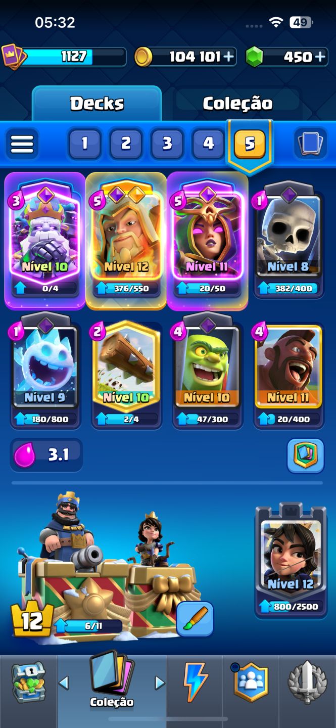 Conta Clash Royale | Rei 12 | 6.594 Troféus | Muitas Lendárias | 118/123 Cartas