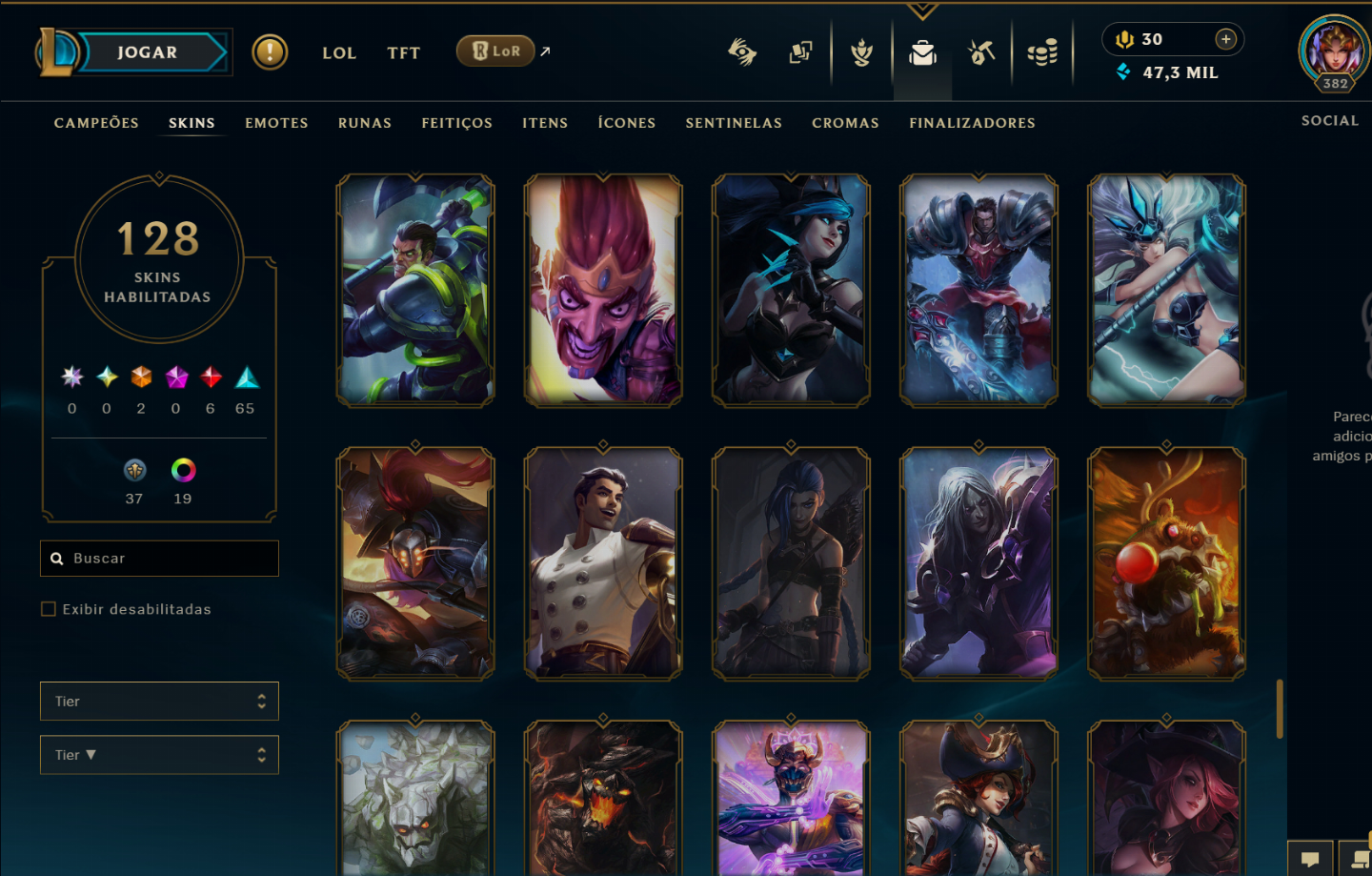 CONTA MAIN LVL 382 - PERFEITA PARA SMURF!!!