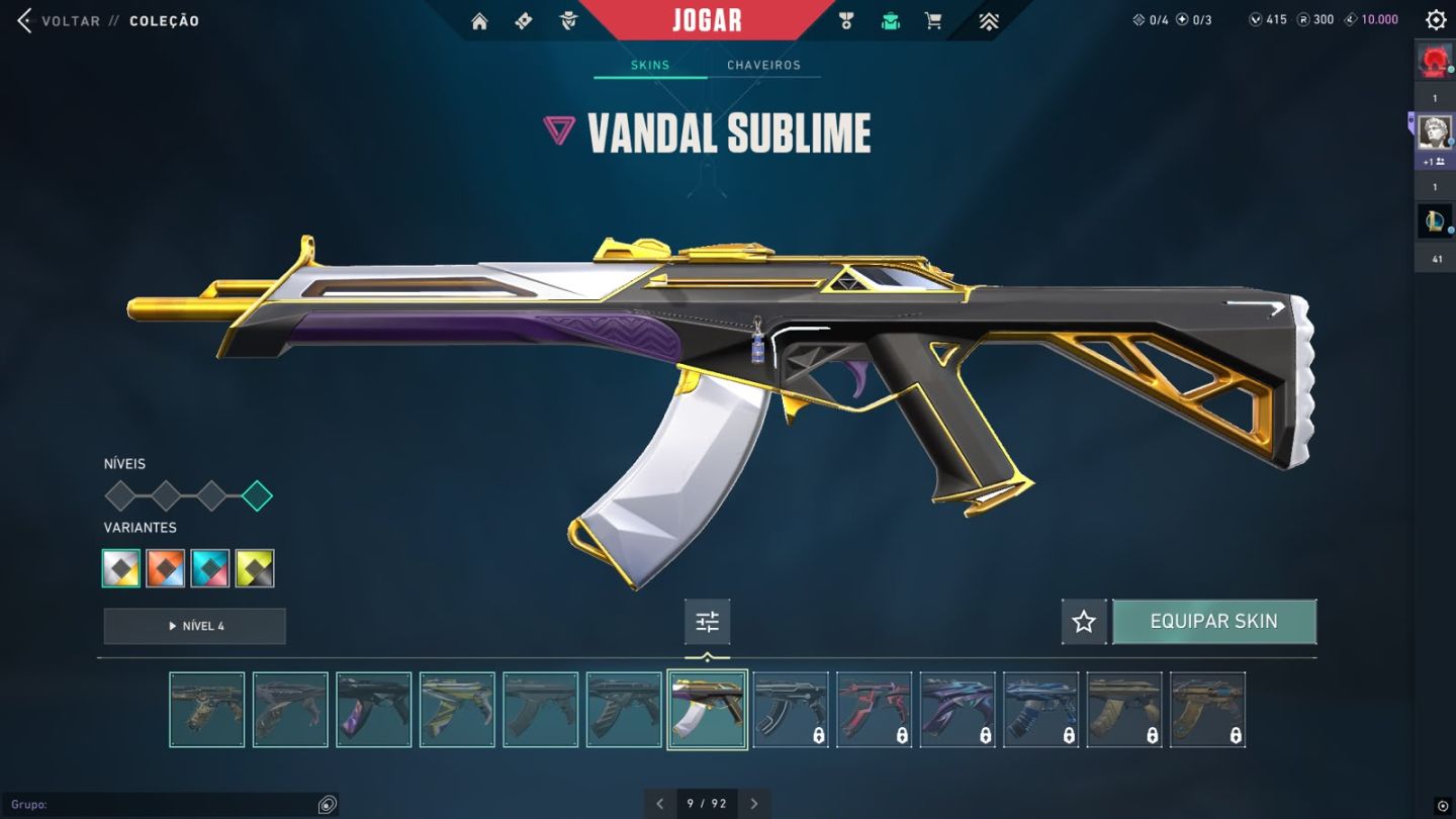 Conta valorant prata diversas skins