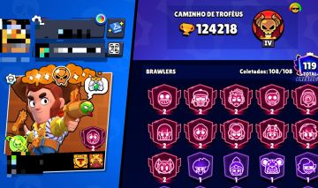 Brawl Stars - Conta criada em 2018 com diversos itens e skins