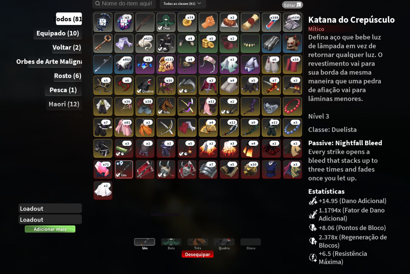 PROJECT SLAYER 2 - CONTA LVL MAX E KATANA NIGHTFALL T3