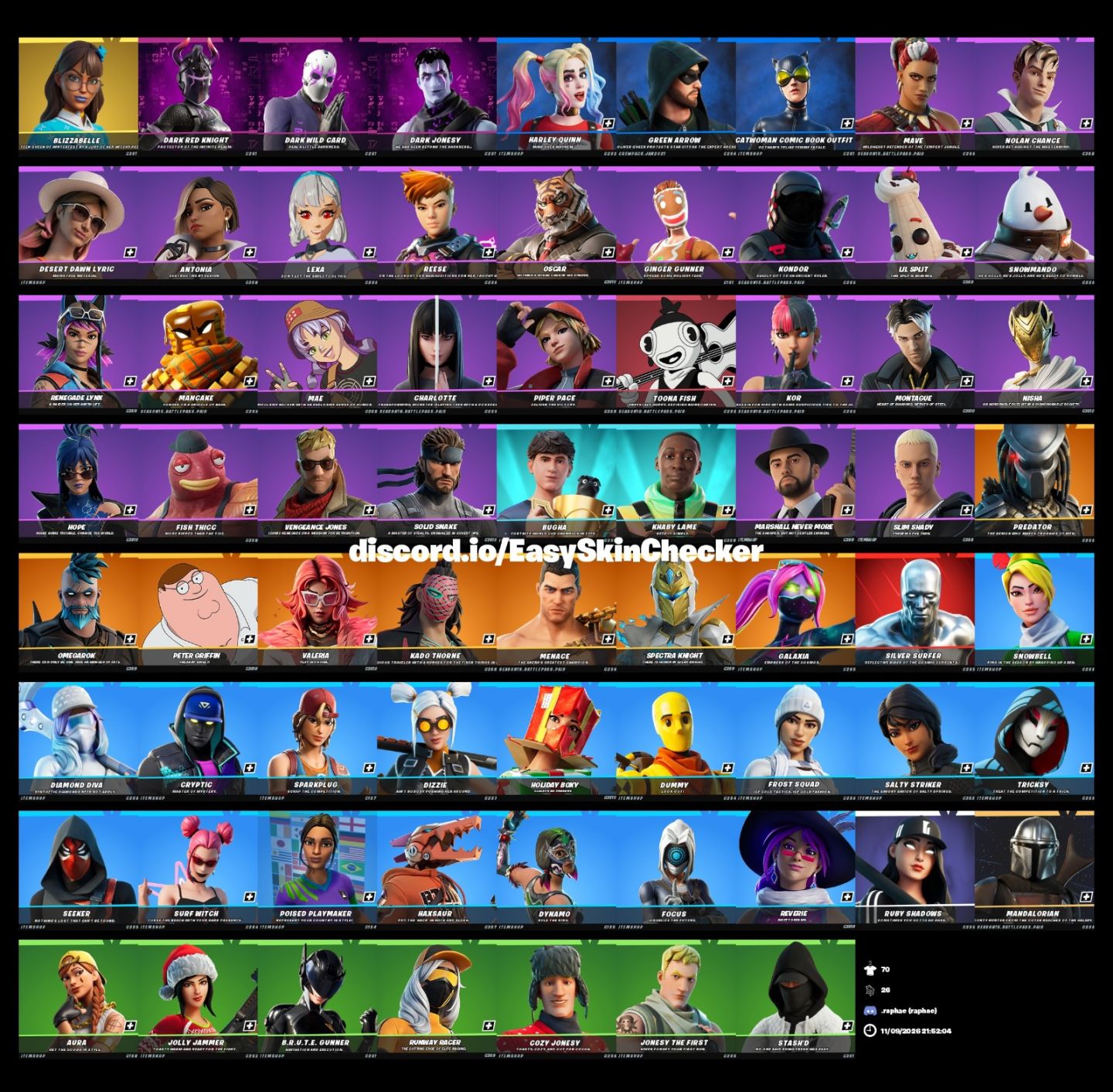 CONTA DE FORTNITE COM VÁRIAS SKINS E ++