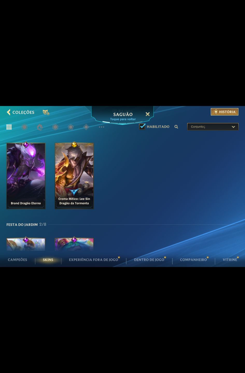 Conta com bom gasto e nova skin prestígio Vlad, Syndra e Morgana