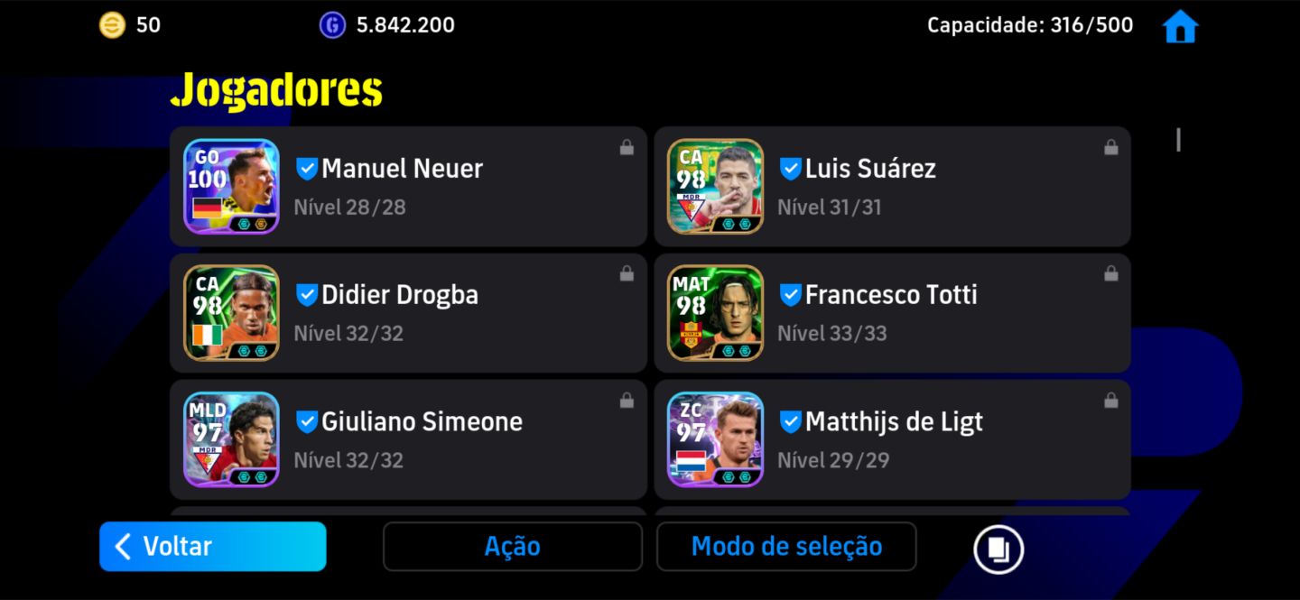 Conta efootball + 2220 de força completa