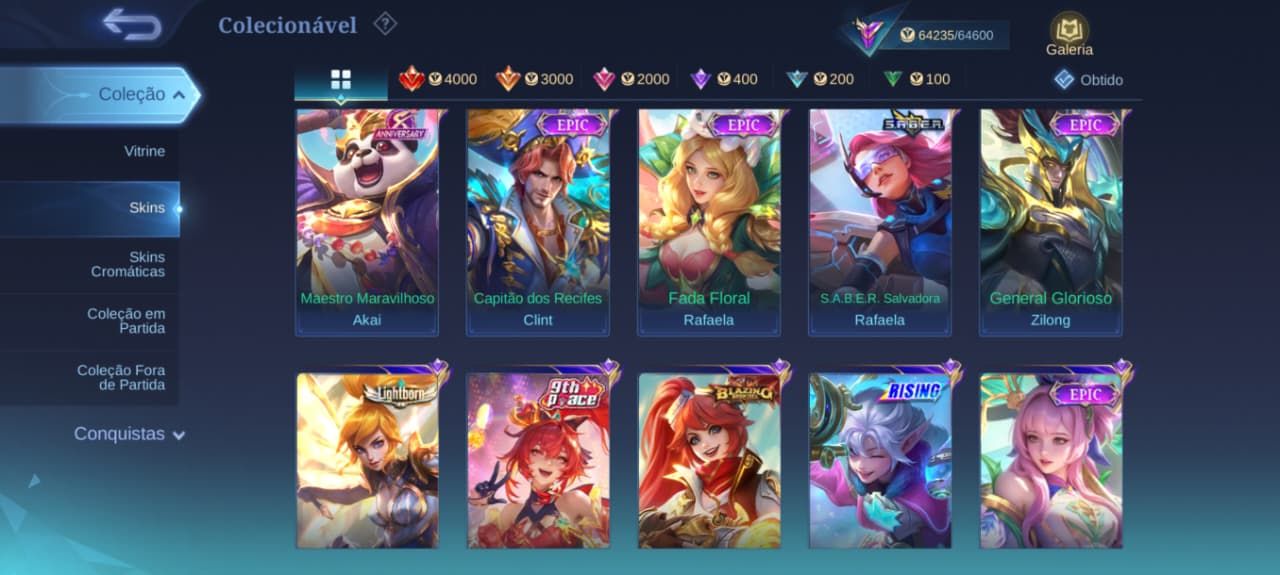 CONTA MLBB | GRANGER M7 PRIME | EUDORA LUCKYBOX | 7 ZODIAC | 253 SKINS.