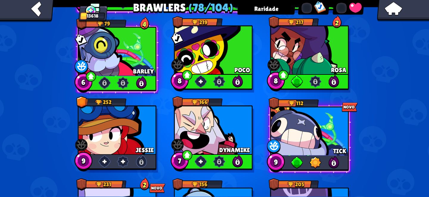 Conta de Braw Stars, 78 brawlers