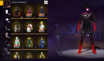 Conta de FF com 4 skins do Naruto e mais