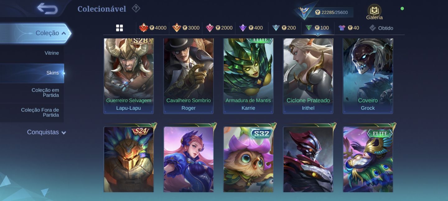 CONTA DE MOBILE LEGENDS COM SKINS E BORDAS QUE NÃO VOLTAM MAIS!!