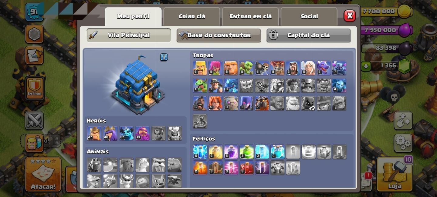 CONTA CLASH OF CLANS CV 12 À VENDA