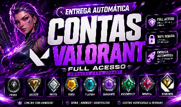 [ESTOQUE NOVO!!] CONTAS VALORANT FULL ACESSO UNRANKED OU ESCOLHA SEU RANK!!