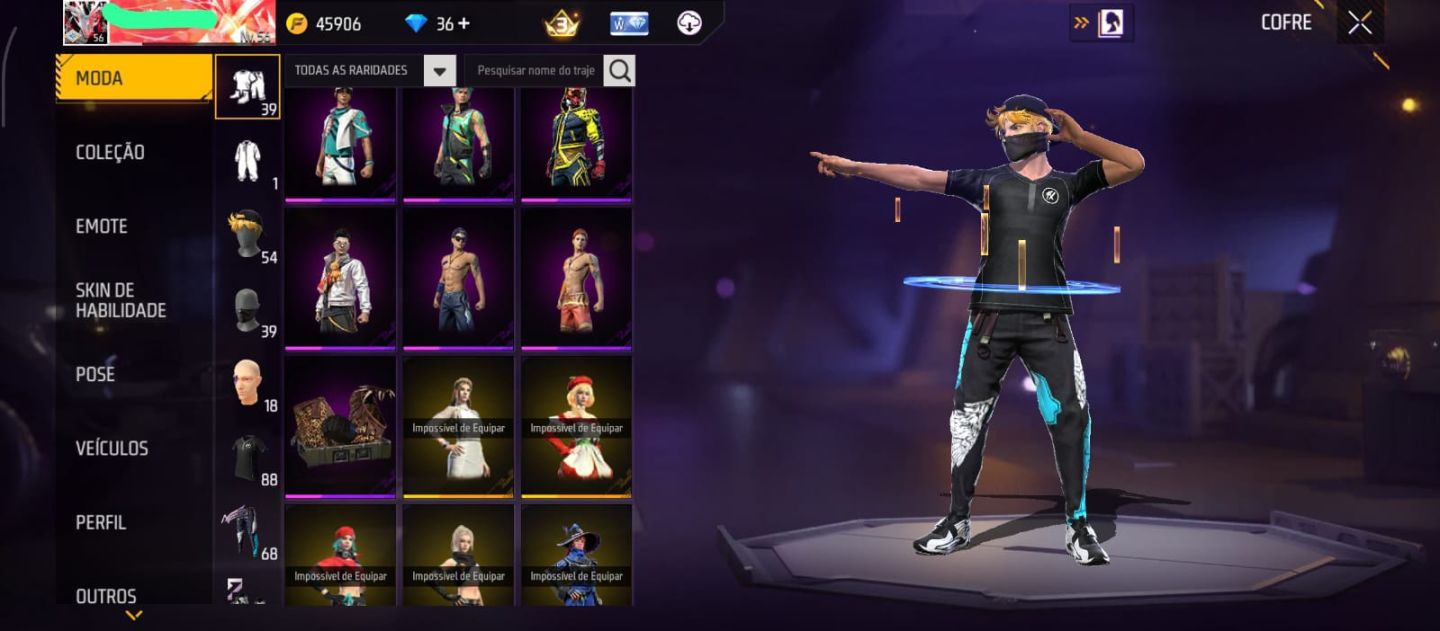 Conta Free Fire com Angelical