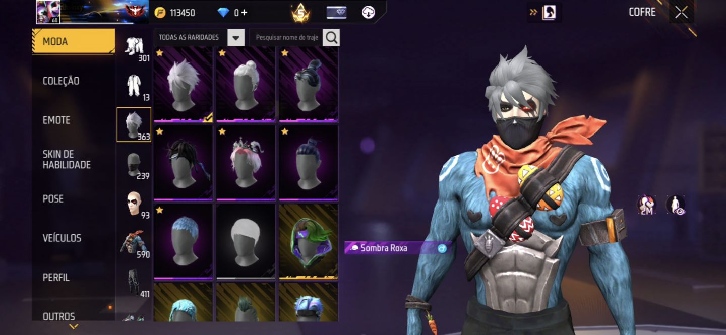 CONTA FREE FIRE LVL 68 | 113K OUROS | 590 PEITORAIS | UMP ATT