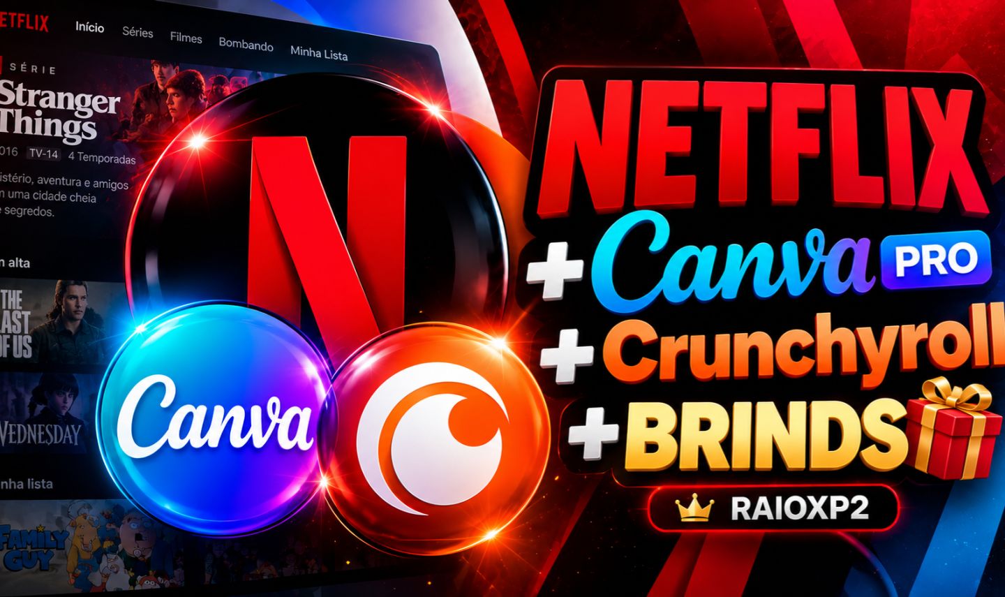 [ COMBO ] Netflix 4K + Crunchyroll + Canva Pro (30D) ENTREGA AUTOMATICA
