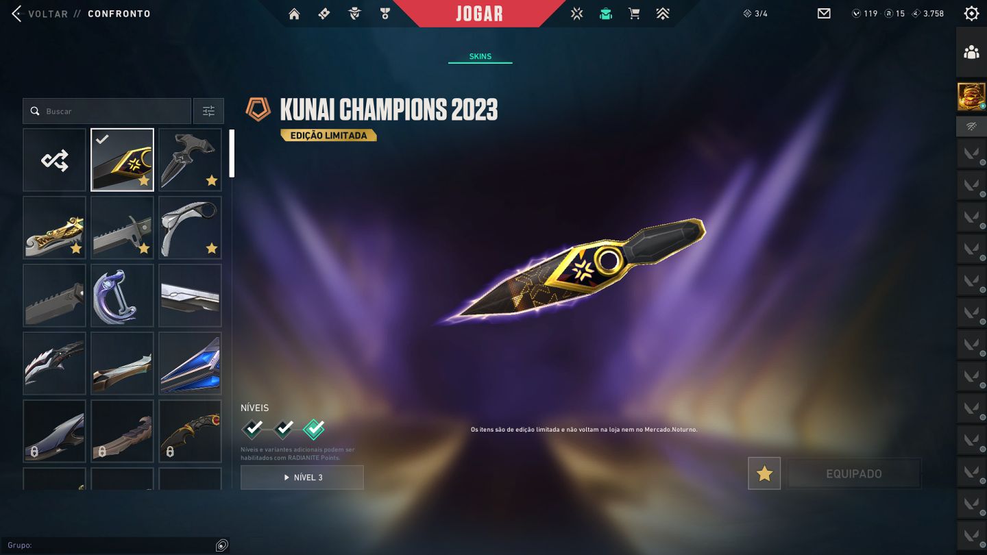 CONTA VALORANT ASC 1 VANDAL CHAMPIONS 23 E MUITO MAIS