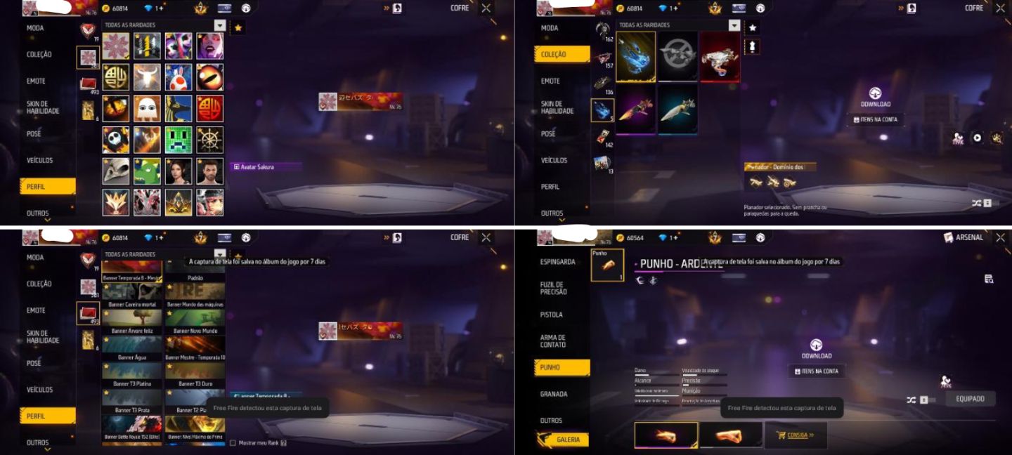 CONTA FREE FIRE PRIME 7 LEVEL 76 QUASE 9 ANOS