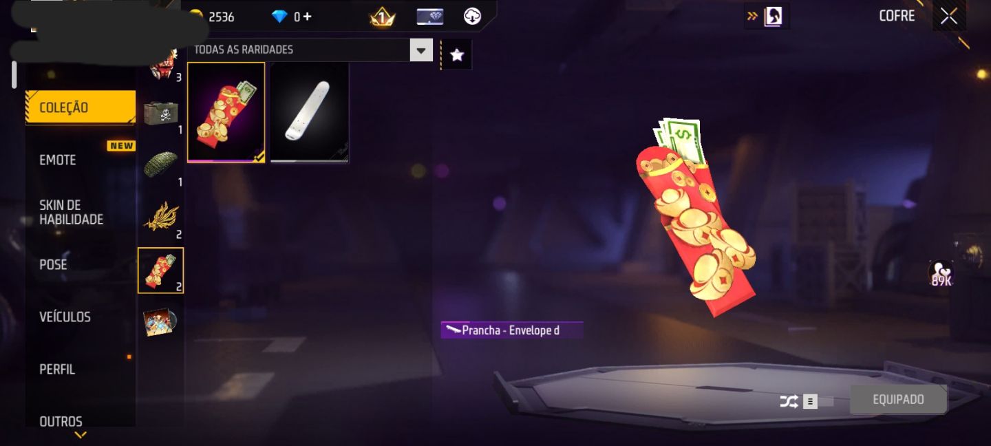 CONTA COM FURIA SOBRE RODAS + AGUIA RUBLIA + ASA DELTA NOVE CALDA + EMOTE NARUTO