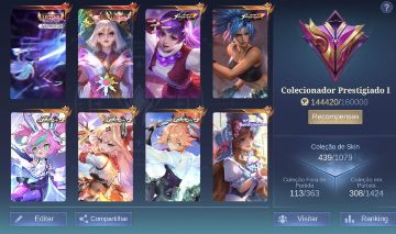 Conta de mobile legends a venda com legend layla e lunox, aspirants, kof e etc.