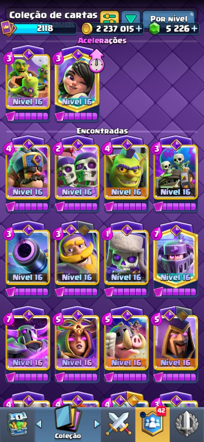 CONTA CLASH ROYALE 10 ANOS CRIADA