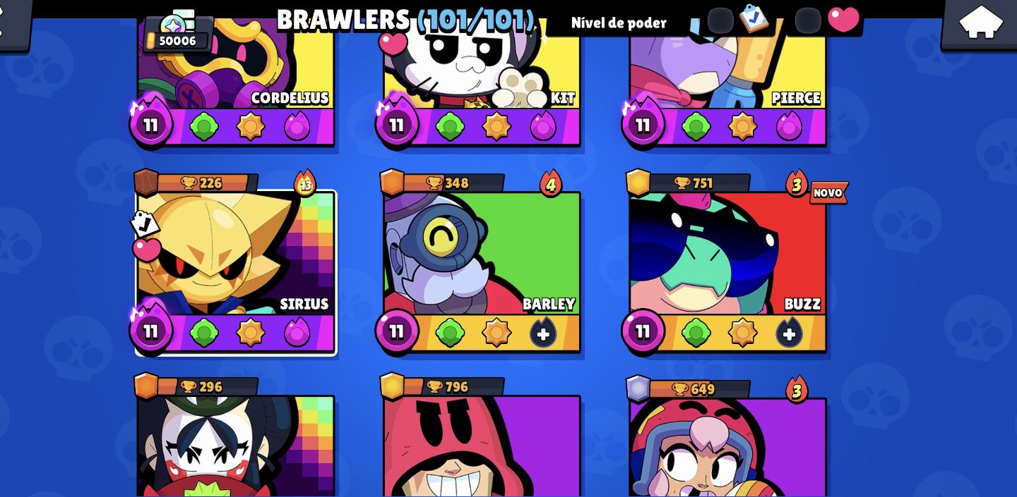 Conta de brawl stars com todos os brawlers e muito recurso