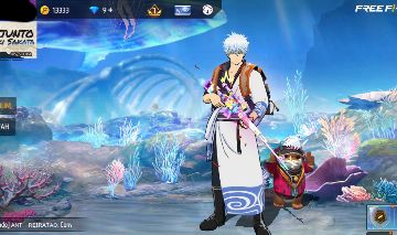 CONTA FF NÍVEL 6 COM 4 SKINS + SKIN DA PARCERIA DO GINTAMA + ITENS