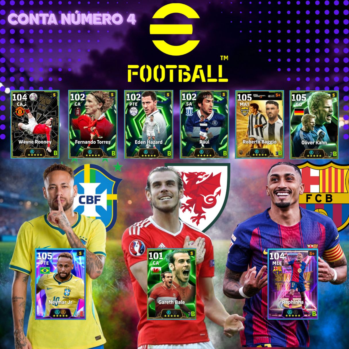 Contas de Effotball Upadíssimas Com Jogadores big time, Épicos e Famosos.