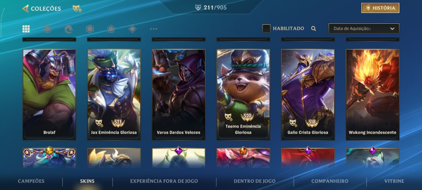 Conta wild rift 211 skin, já foi Challenger