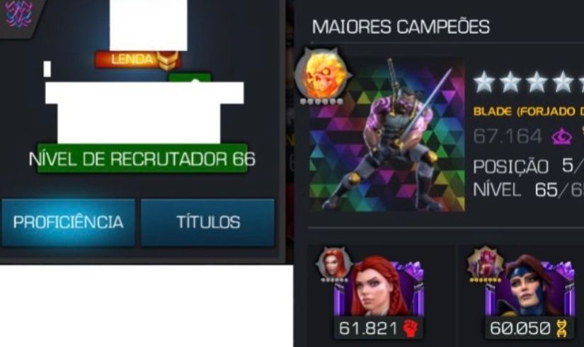 Conta Marvel Torneio de Campeões Nível 66 Marvel Contest of Champions Account