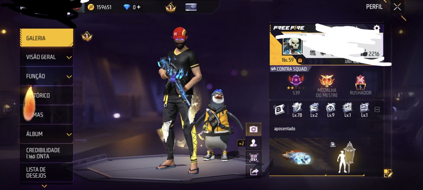 Conta de free fire antiga