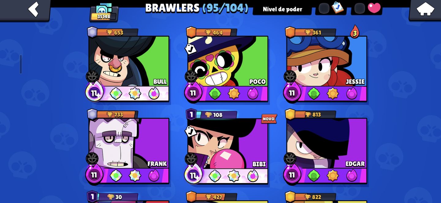 35k Troféus, 95 Brawlers, Pra sair rápido.