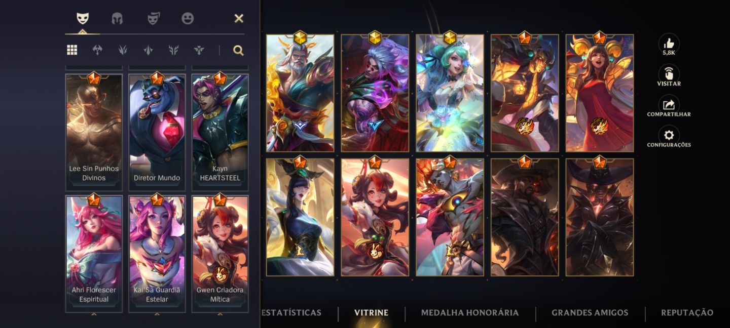Conta de wild rift main selva com 175 skins + 35k de colecionador