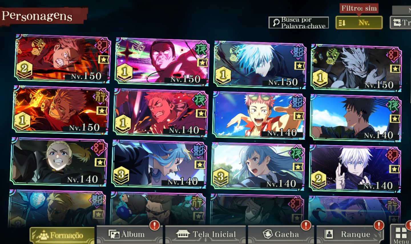 Conta JJK Parede 12 Limitados 24K Cubos End game MUITO BEM UPADA