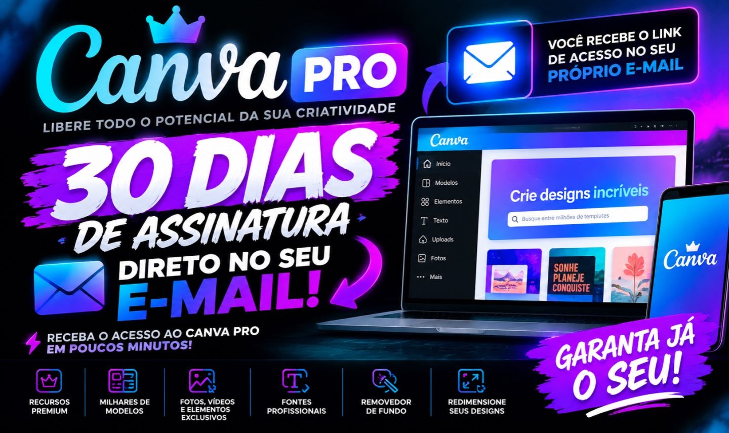 CANVA PRO 30 DIAS NO SEU E-MAIL