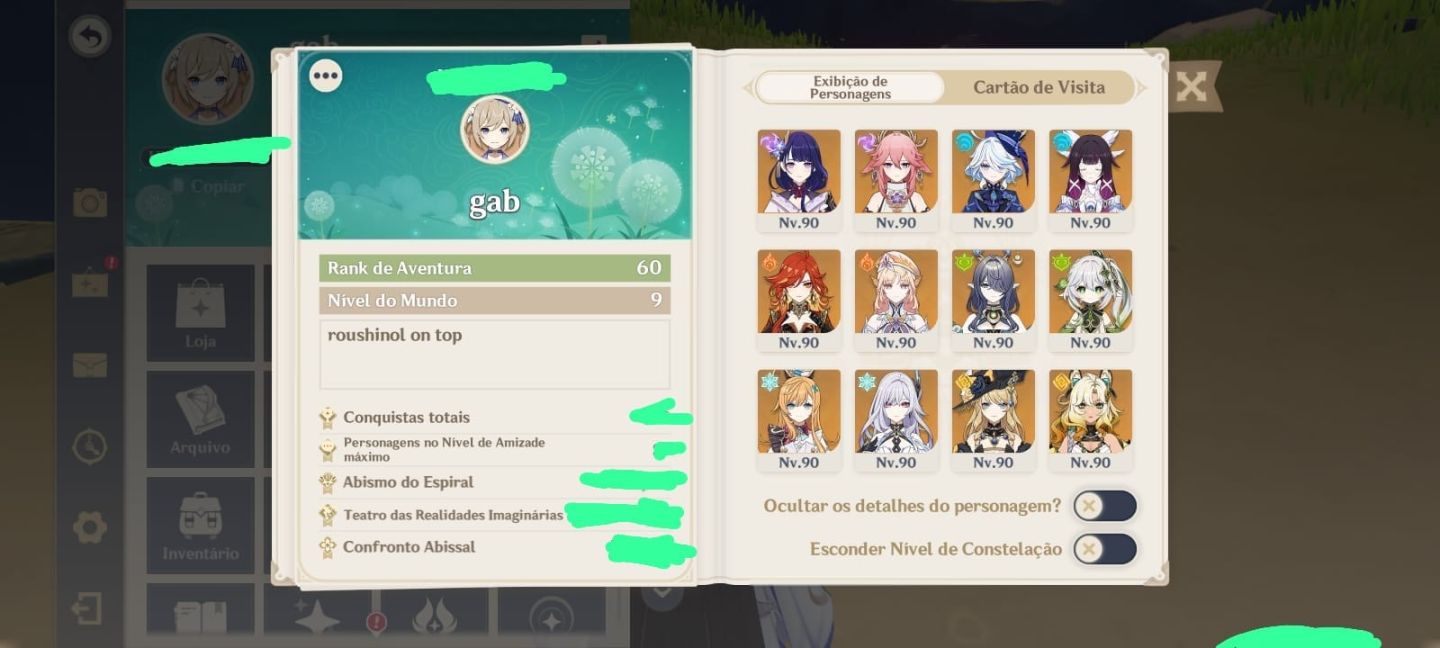Genshin Impact - Columbina+Lauma+Nicole+Yae Miko+Raiden e outros conta End Game