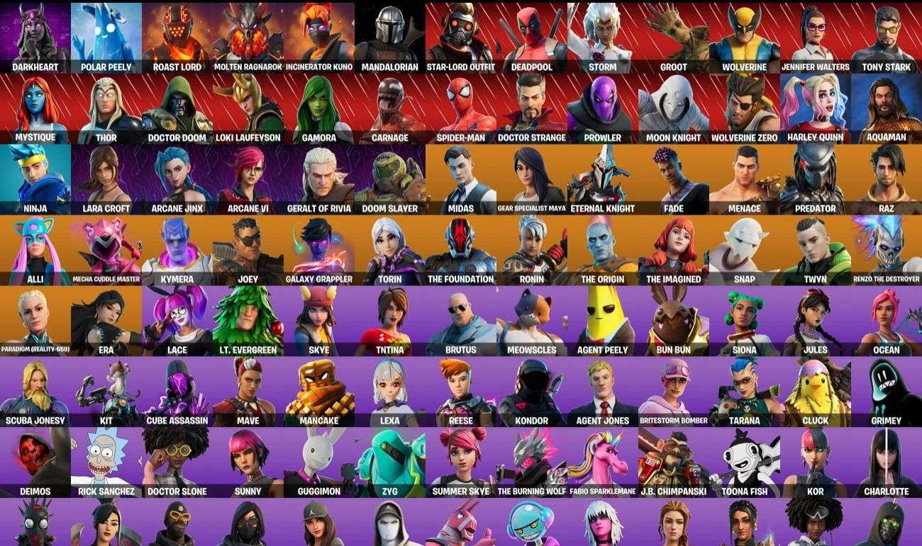CONTA FORTNITE COM MIDAS DOURADO, ARCANE VI ARCANE JYNX, LARA CROFT & 154 SKINS