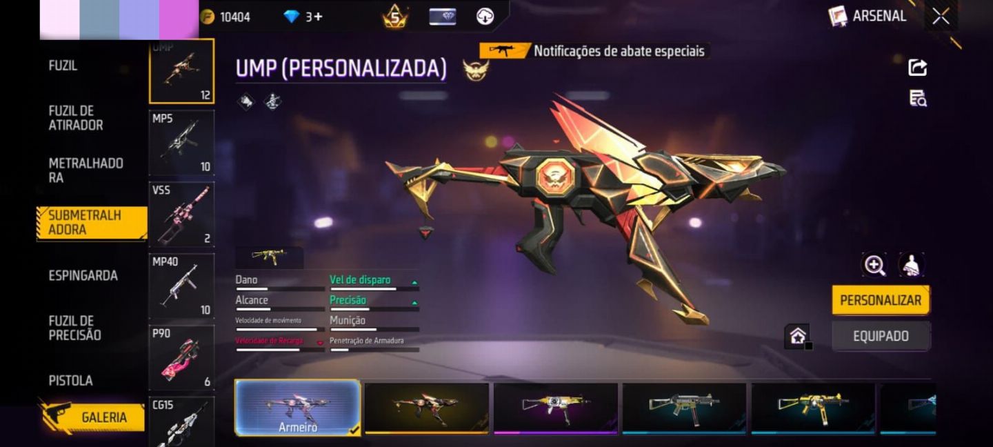 CONTA FREE FIRE PRIME 5 + 300 PEITORAIS + 200 CALÇAS PUNHO EVOLUTIVO MUITO MAIS