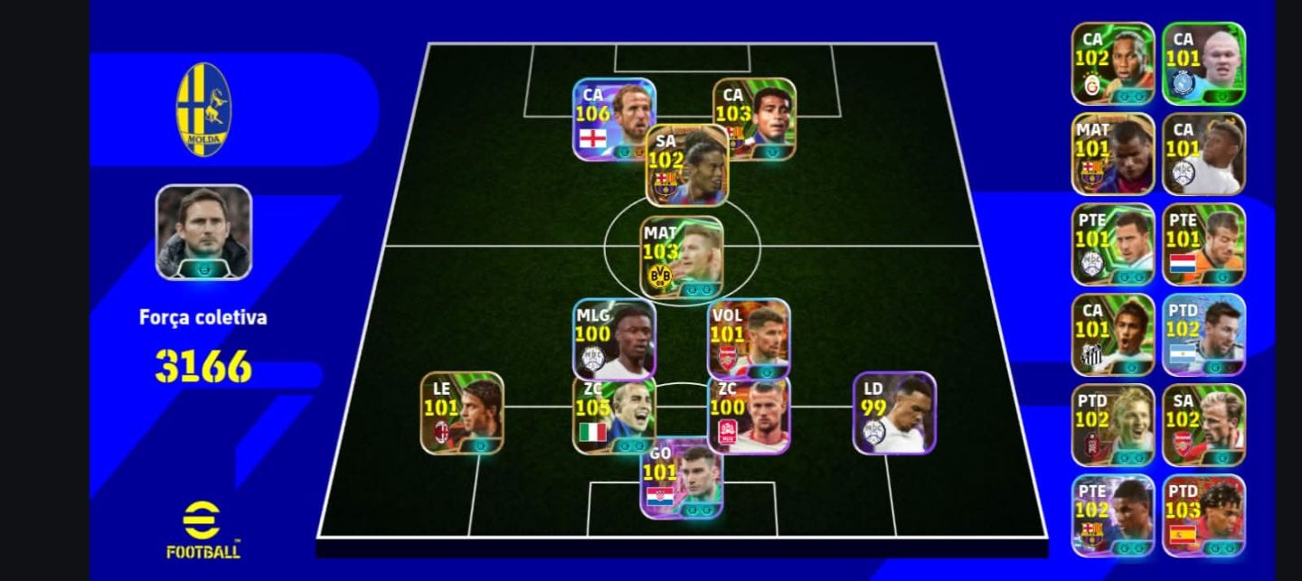 CONTA EFOOTBALL MOBILE RARA FORÇA 3166