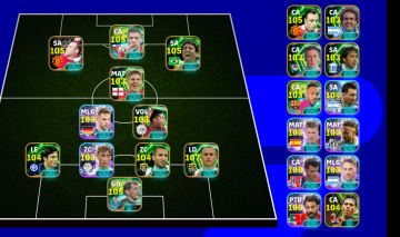 CONTA eFOOTBALL FORÇA 3225 | ELENCO 105+