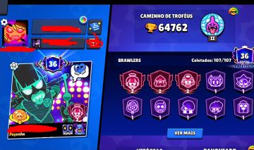 CONTA DE BRAWL STARS 64K DE TROFEUS |107 BRAWLERS |PROMO