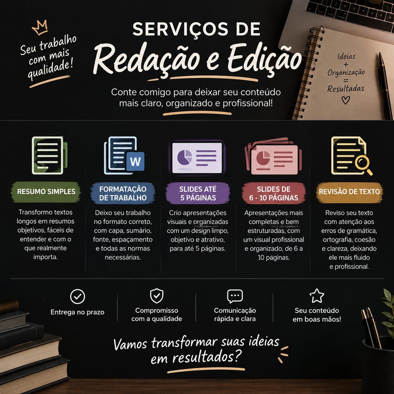 Serviços Acadêmicos Slides, Resumos, Formatação e Revisão