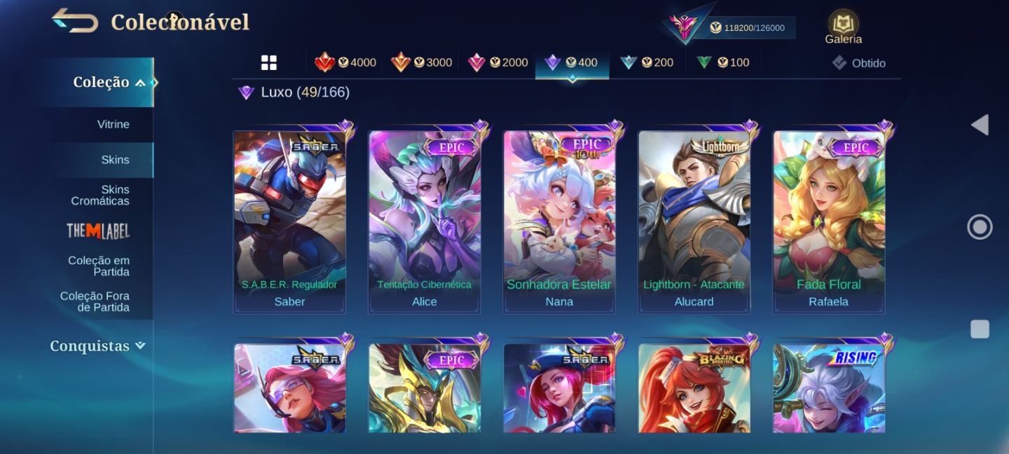 Conta mobile legends bang bang