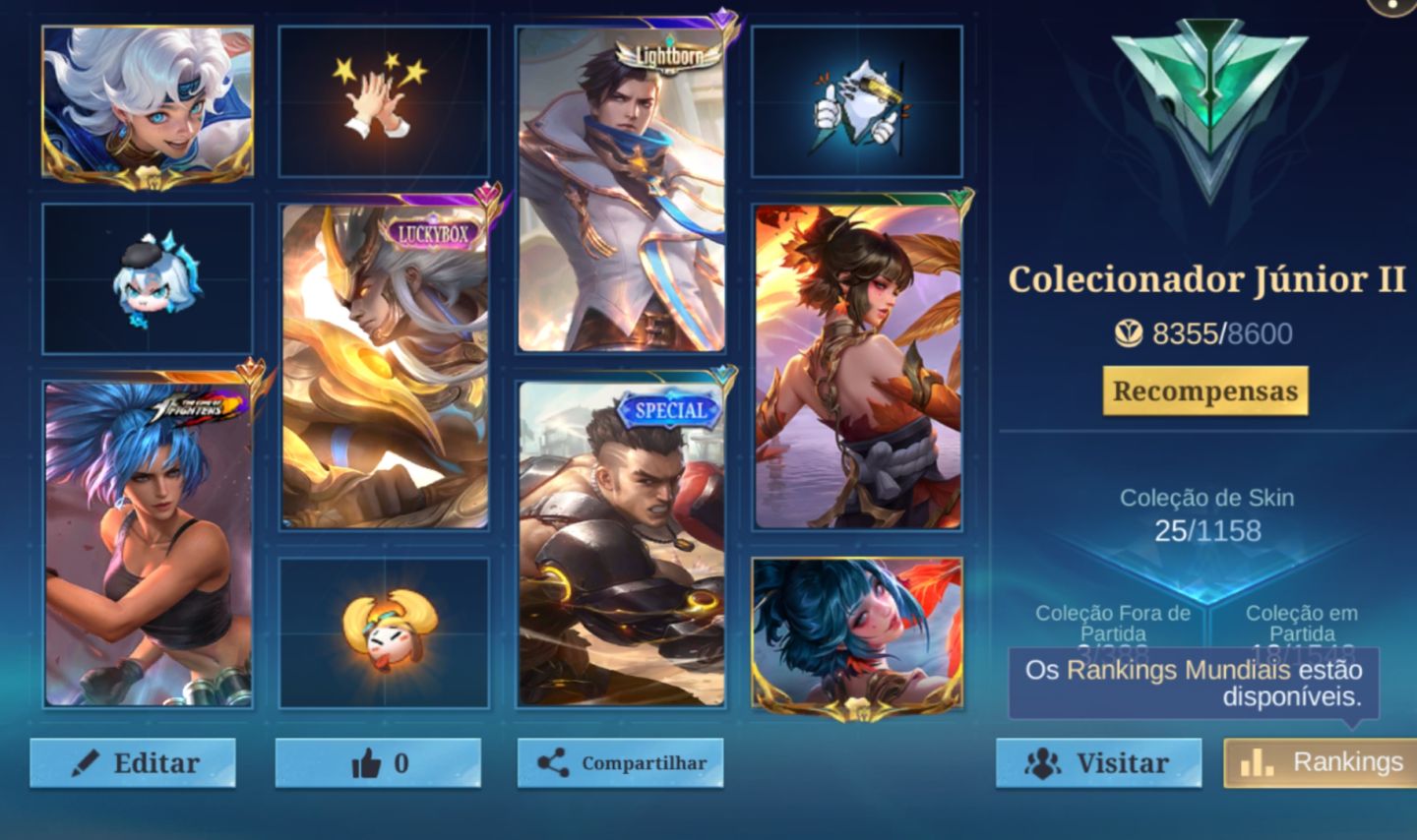 CONTA MLBB COM KOF KARINA E LUCKYBOX MARTIS | ACABOU DE CHEGAR AO ÉPICO