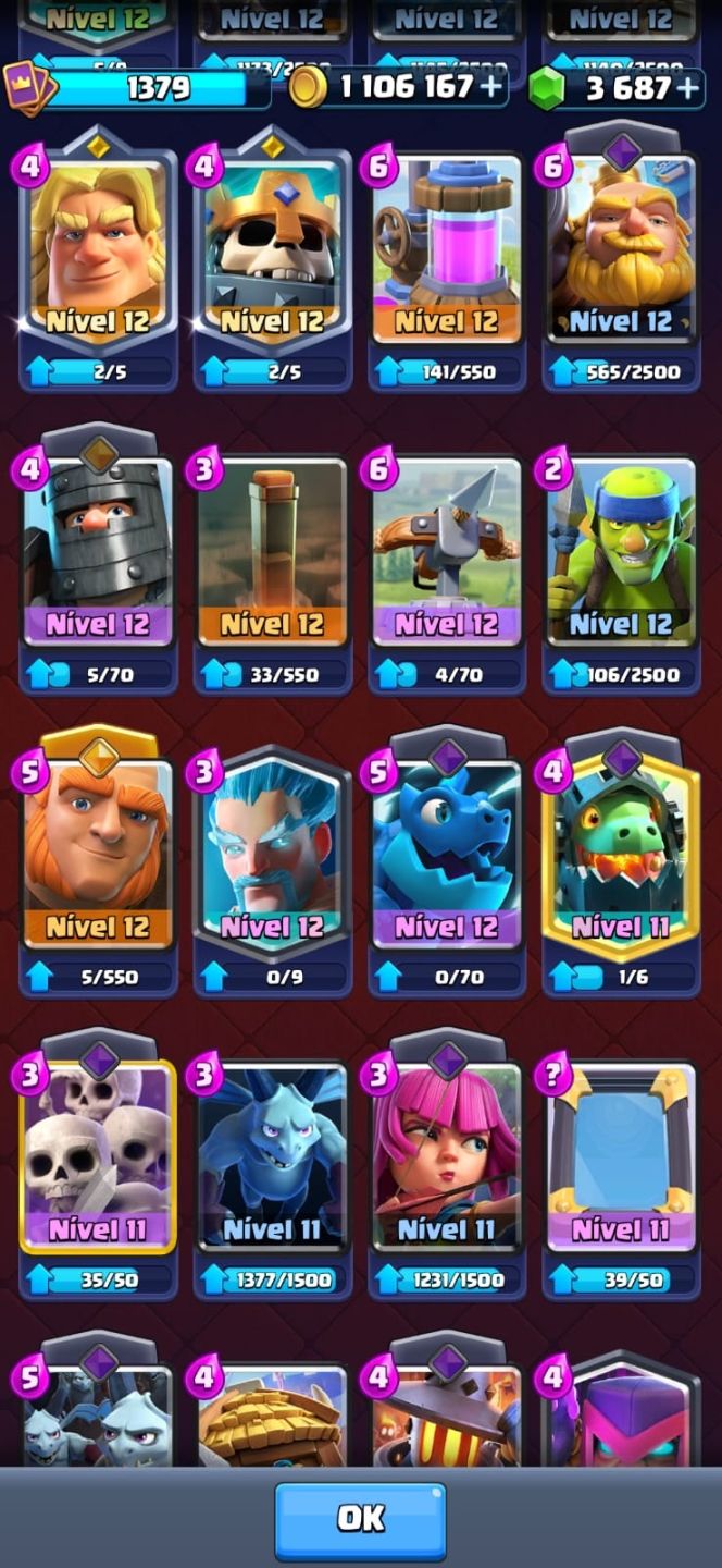 Conta Clash Royale mto boa arena 21 com quase todas as cartas oferta