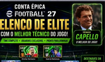 Conta Efootball Steam força 3206 vários blitz cooler, vários épicos